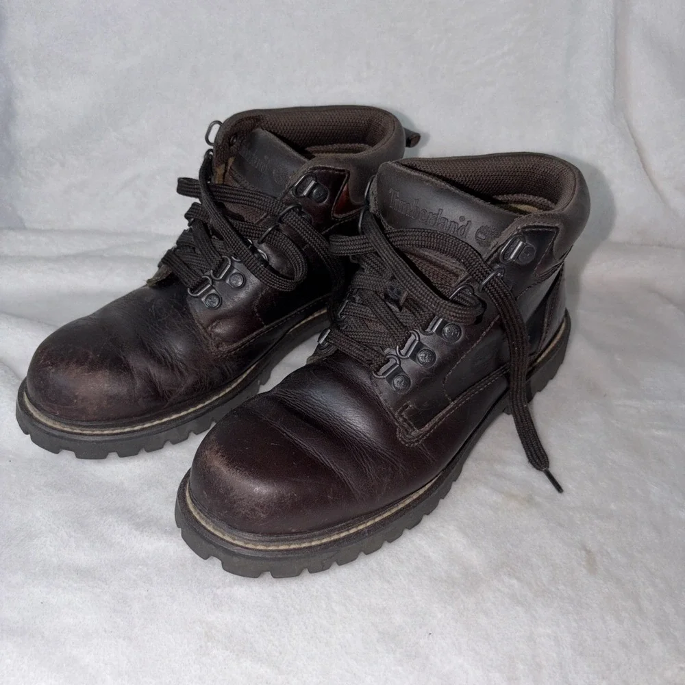 Vintage Timberland Ridge Rider Brown 8 Leather Hiking Work Boots Gorpcore Grunge